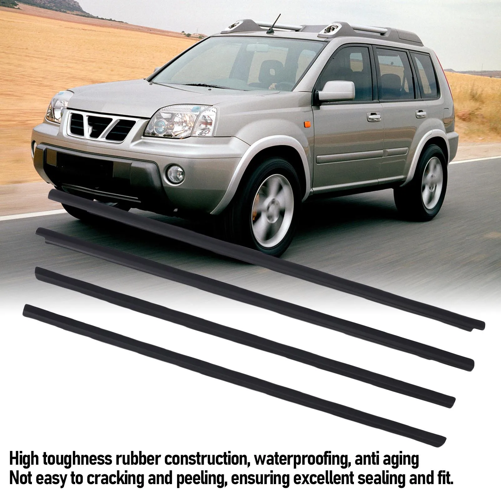 80820 8H300 Seamless Fit High Toughness Window Weather Strip  Belt Replacement for X-Trail T30 2001-2007 for Vehicle