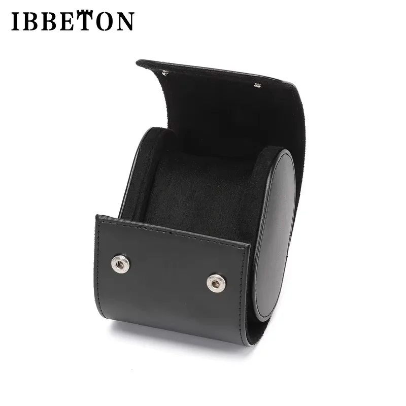 IBBETON 남성용 시계 주최자 선물 1슬롯 시계 롤 여행용 케이스 휴대용 빈티지 가죽 시계 디스플레이 케이스 시계 보관함
