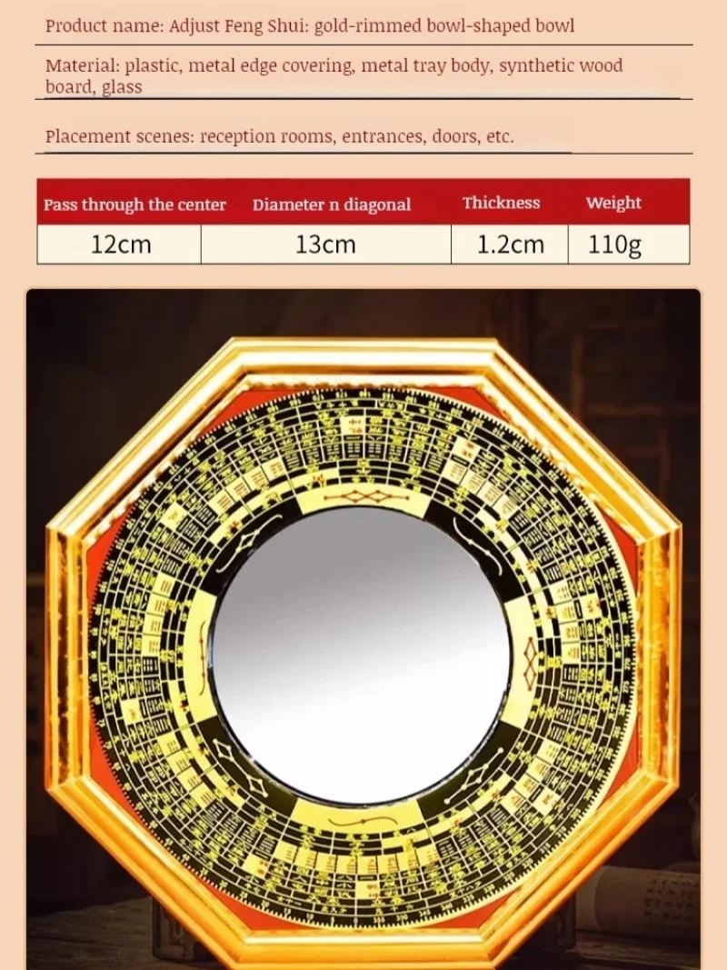 Bagua Mirror Chinese Traditional Feng Shui Hanging Wall Mirror