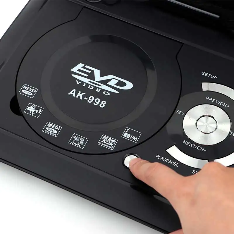 13.9 Inches Portable DVD Player Region-free EVD Player USB Port 270 Degree Rotation Swivel Screen EVD Lecteur DVD New