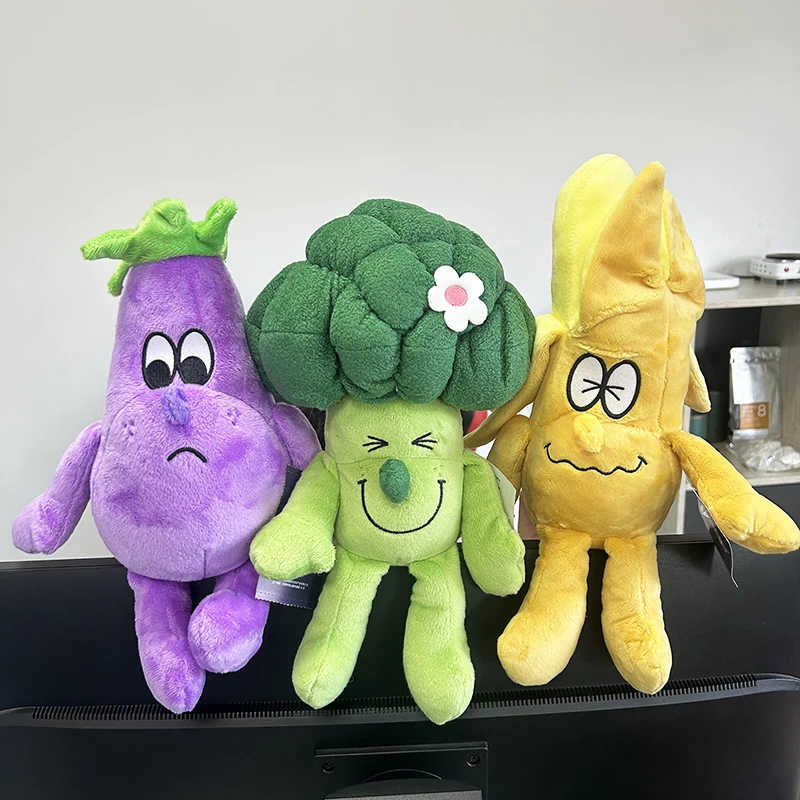 12.6인치 귀여운 봉제 식물 인형 미스터 과일 야채 플러시 장난감 귀여운 브로콜리 바나나 가지 인형 어린이 선물용