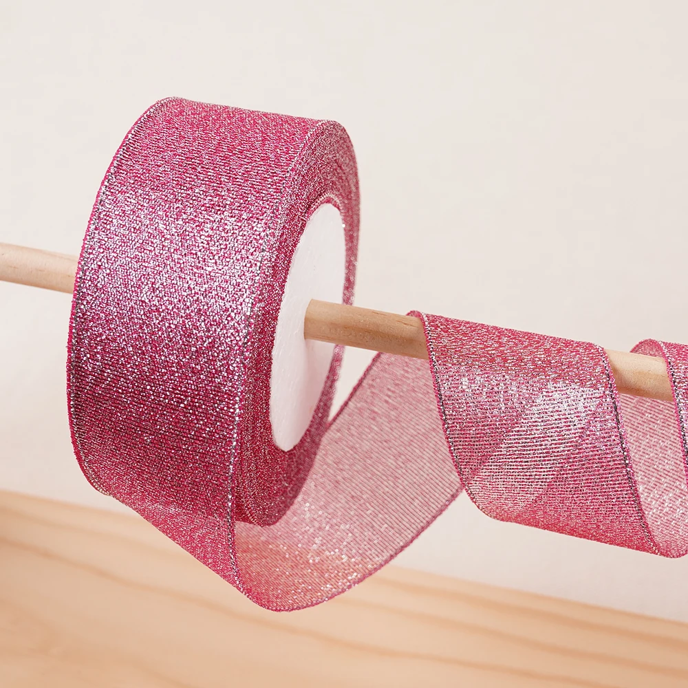 Glitter Ribbon Roll – 40mm, 22 Meters for DIY Crafts, Weddings, and Sewing Projects