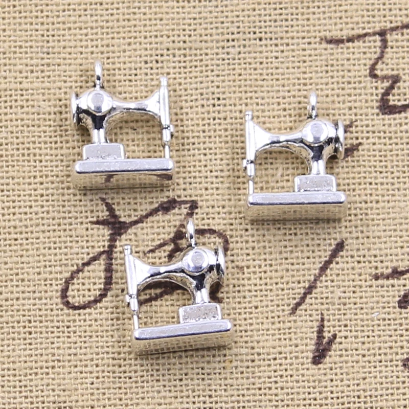 8 stücke Charms Nähen Maschine 15x12mm Antike, Der Anhänger fit,Vintage Tibetischen Bronze Silber Farbe, DIY Handgemachten Schmuck