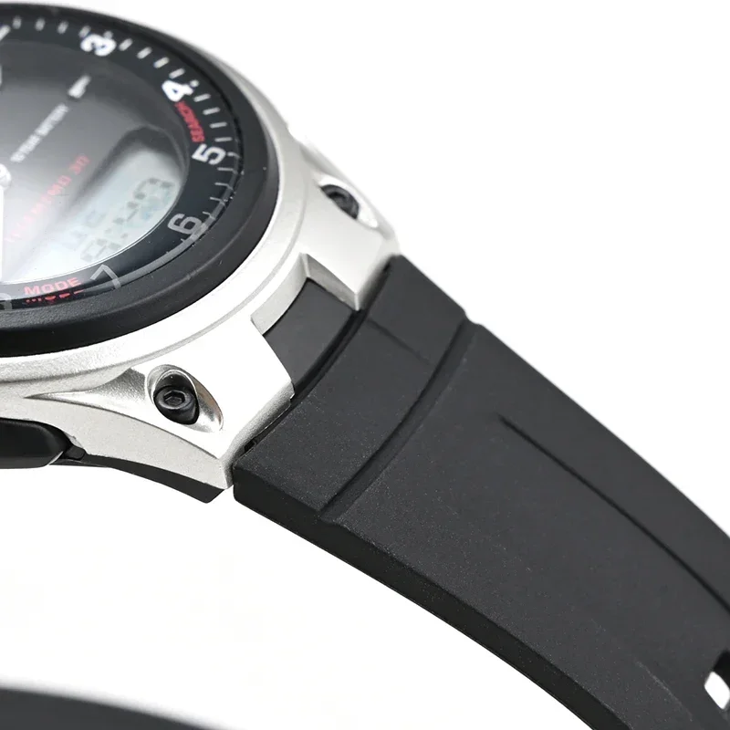 Black Waterproof Rubber Resin Sport Strap - 18mm Bracelet Accessory