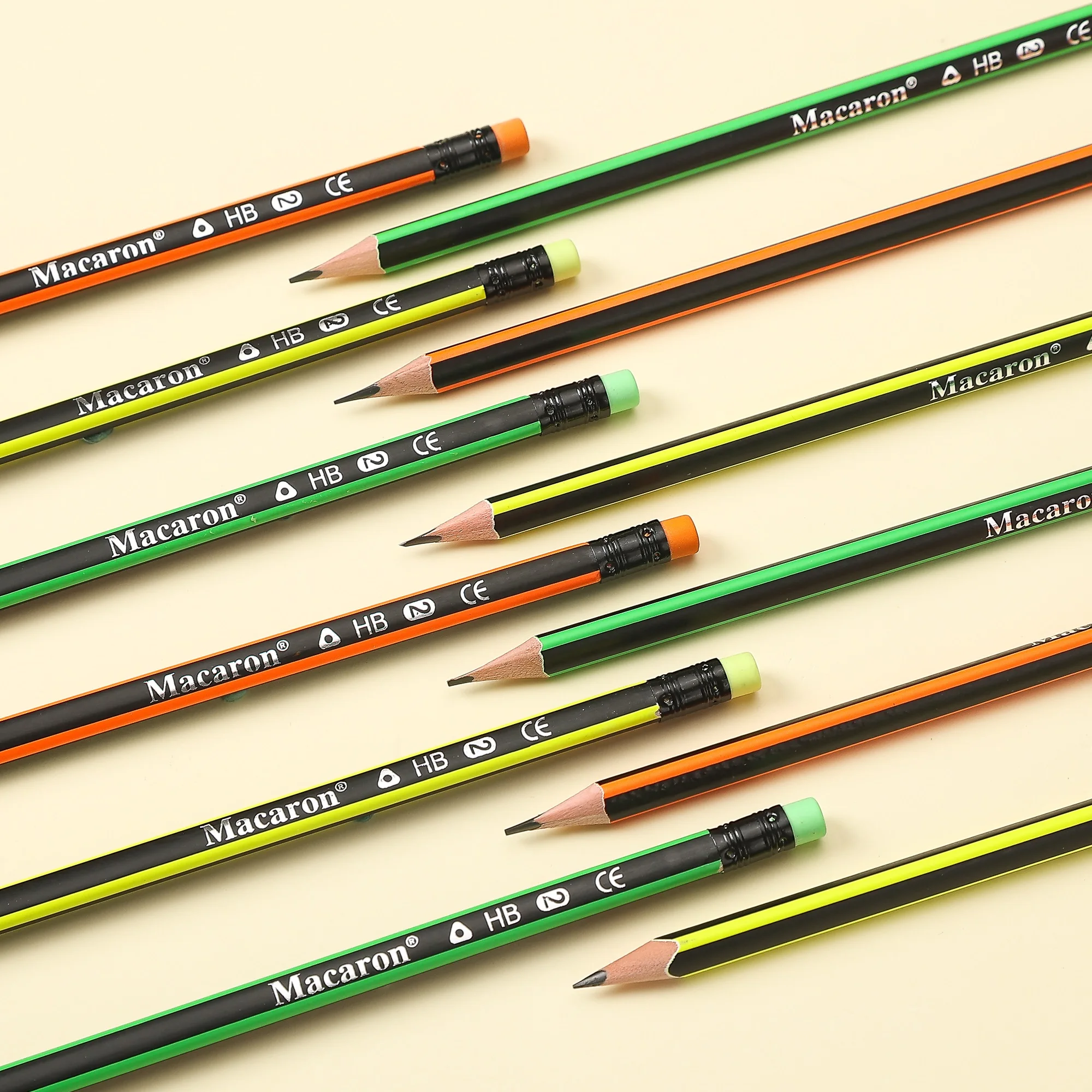 12pcs Box Wooden Lead Pencils with Top Eraser Triangle Comfortable Grip HB Pencil for School Office Writing Supplies Stationery 3