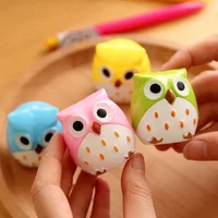 4 Color Cute Kawaii Lovely Plastic Owl Automatic Pencil Sharpener Creative Stationery Gifts for Kids School Supplies 1