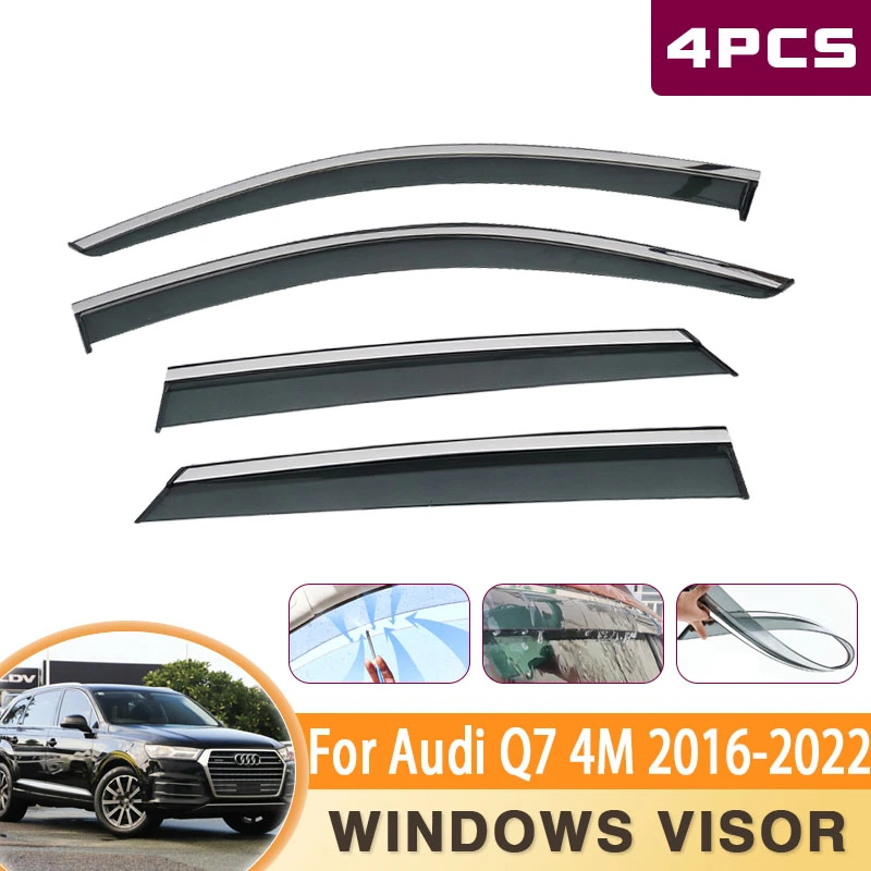 Deflectores Audi Q7 4M 2016 ~ 2022, accesorios para ventanas laterales de coche, visera, protector contra y pegatina, accesorios para coche 2018| | - AliExpress