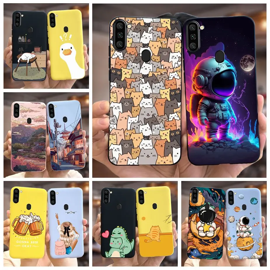 Per Samsung Galaxy A11 Custodia Cute Fashion Astronauti Cartoon Cover Custodia Morbida In Silicone Per Samsung A11 M 11 Galaxy M11 Shell