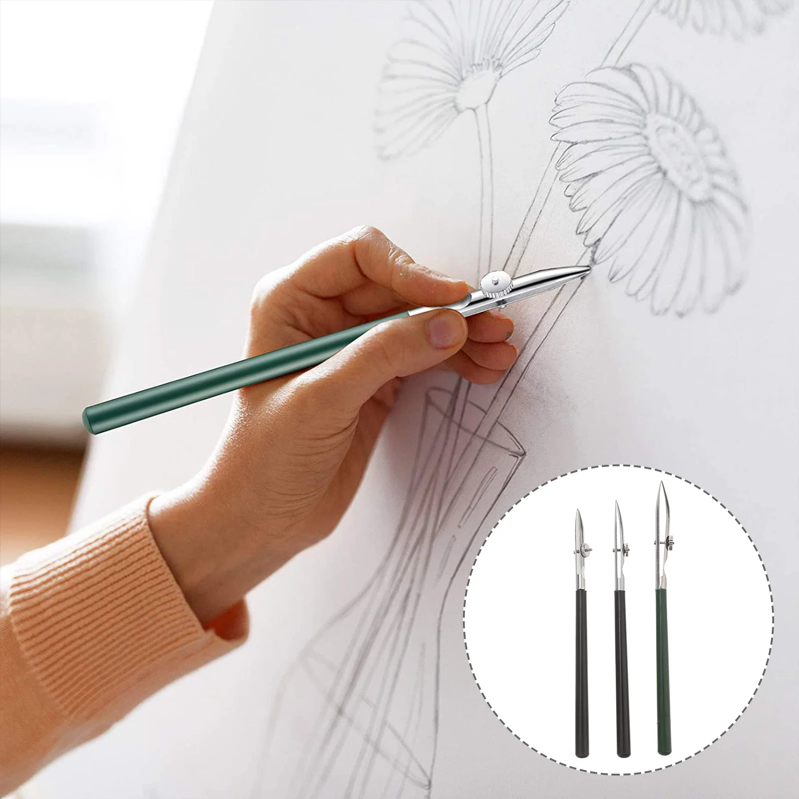 

Adjustable Straight Line Pen Art Ruling Pen Drawing Tool for Masking Fluid Fine LinesSize L,Size M, Size S for Each One