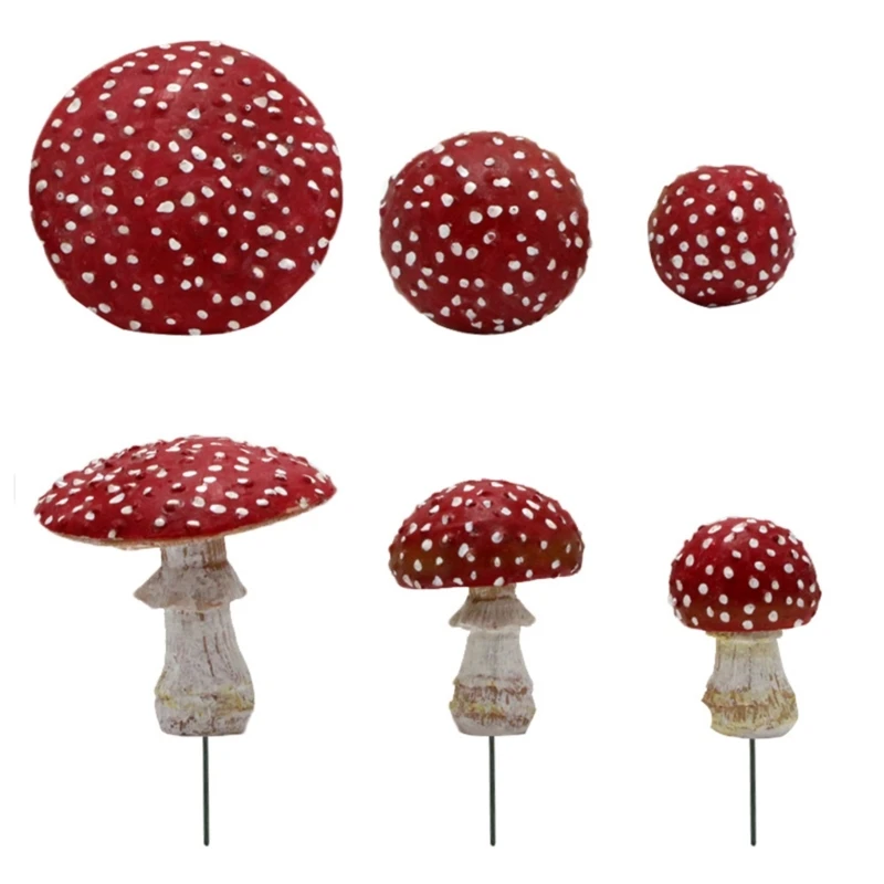 

3pcs Luminous Mushroom Garden Stakes Yard Signs Outdoor Silhouette Potted Plant Ornaments for Fairy Garden Lawn Decor M76D