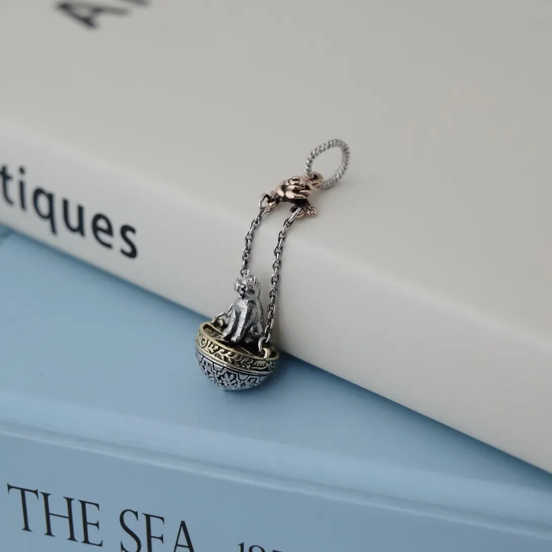 

Литература и искусство Ретро Серебряный цвет качели элементы кот кулон женский интерес хороший друг сбор ювелирных изделий ожерелье кулон