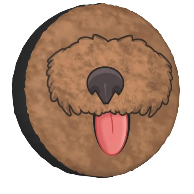 Introducing the Cute Poodle Puppy Spare Tire Cover for Mitsubishi Pajero