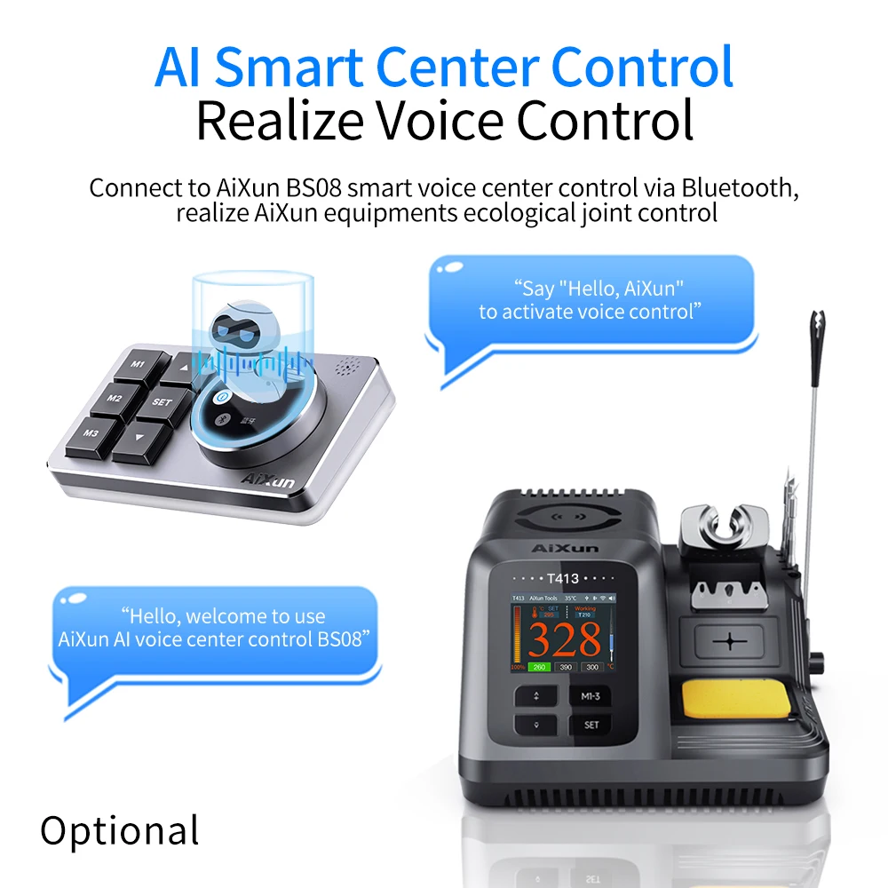 AIXUN T413 200W integrated intelligent precision soldering station compatible T210/T245/T225 handle For Precision Welding Repair 5