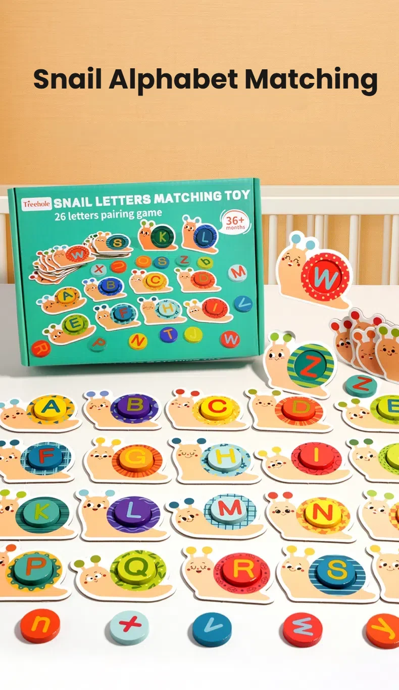 Montessori Schnecke Farbe Sortierung Spielzeug Alphabet Passende Frühe Bildung Spielzeug für Spielzeug für Spielzeug Vorschule Lernen Aktivitäten Spielzeug – Detail 1