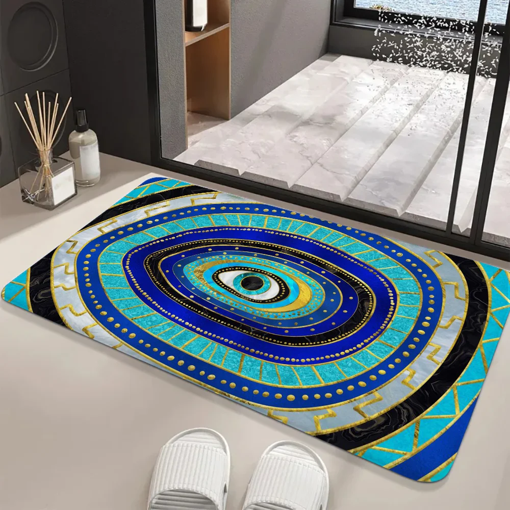 Evil Eye Entrance Door Mat Washable Non-Slip Living Room Sofa Chairs Area Mat Kitchen Welcome Doormat 2