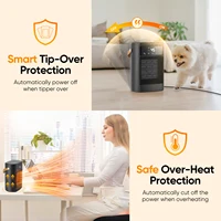 Компактный тепловентилятор мощностью 1500 Вт с дистанционным управлением, 3 режимами нагрева, тихая работа, защита от перегрева и опрокидывания, портативный для дома и офиса — изображение 3