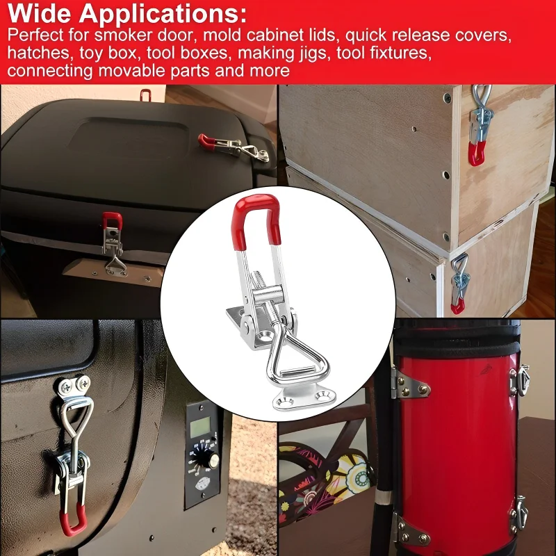 Heavy-Duty Iron Adjustable Buckle Cabinet Pull Rod Handle Clip Buckle Lock Clamp Door Bolt Type Quick Clamp Accessories buckle clamp furniture hardware