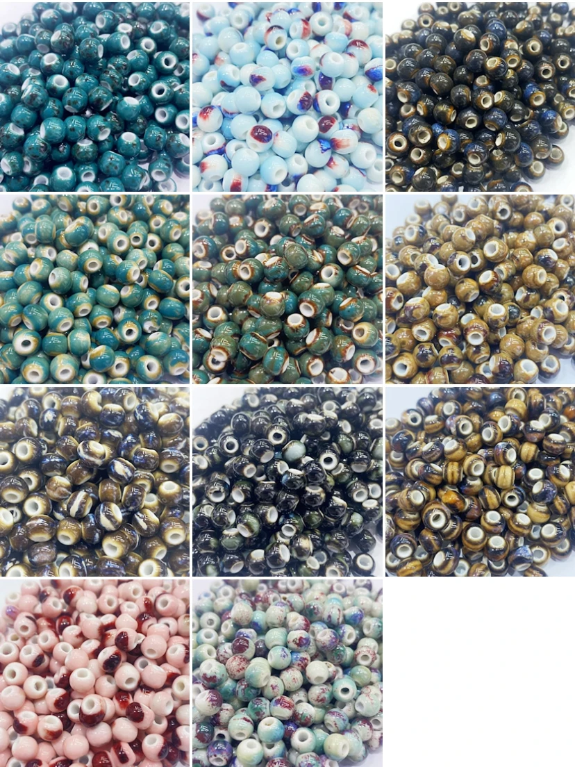 Vibrant 50-Color Ceramic Spacer Beads Set for DIY Jewelry and Crafts