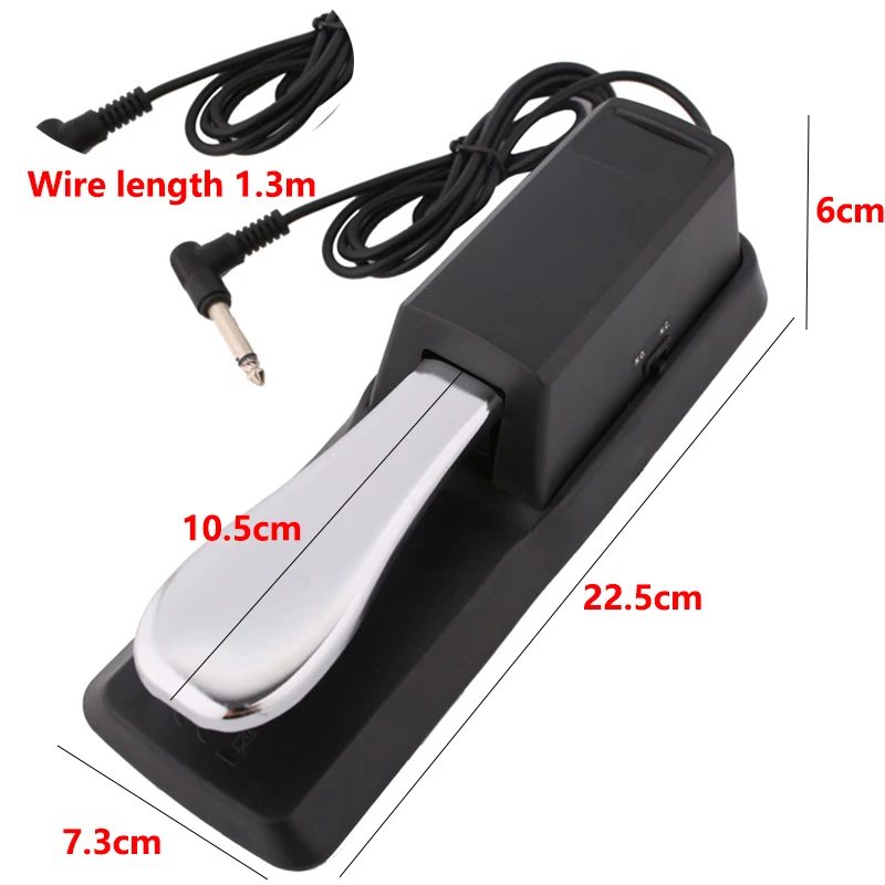 Piano Damper Pedal 1PC Electronic Piano Damper Pedal Ferrous Metal Keyboard Electric Piano Foot Damper Side Switch Connection Cable Playing Aid