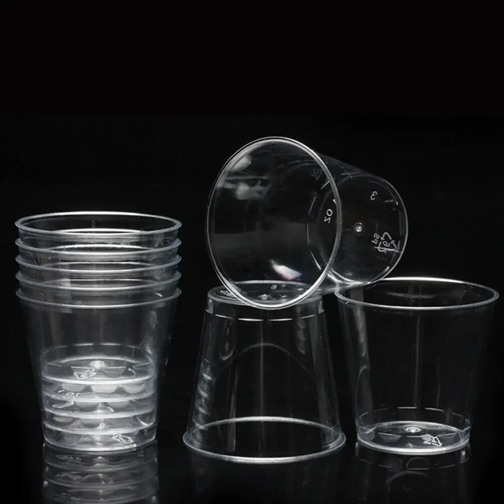 Plastic Jelly Cup 35ml 50 X Clear Disposable Shot Tumbler Holder