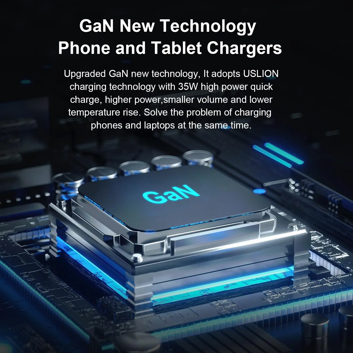 USLION EU KR US GaN USB C Charger Smartphone Laptop Ipad Quick ChargeR PD Type-C Fast USB Charger For iPhone 15 ProMax Xiaomi