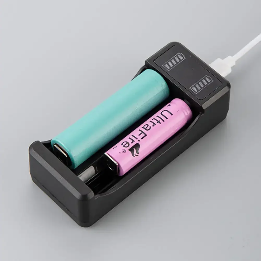 Dual-Slot Lithium Battery Charger for Rechargeable 18650 Batteries