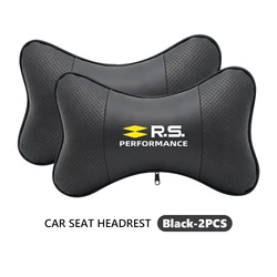 Luxurious Car Seat Comfort Set: Headrest Neck Pillow & Lumbar Support Cushion (Headrest - black - 2PCS)