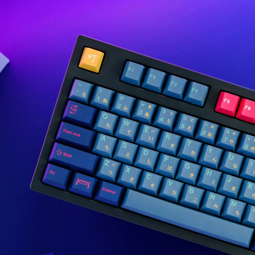 Teclado Mecânico Keycap Pbt Japonês Kabuki Cho Sublimação Dye Perfil Cherry Interruptor mx com 1.75u Shif 129 Chaves - Imagem 2