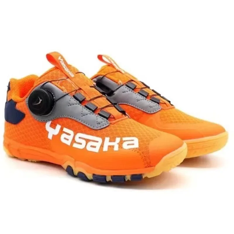 Hot Sale Badminton Shoe Men Women Orange Indoor Court Shoe Couples Quick Lacing Table Tennis Unisex Brand Training Shoes