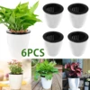 6Pcs Self Watering Pots With Cotton Rope for Indoor Plants 4.7 Inch Self Watering Flower Pot Decorative Garden PP Planter 1