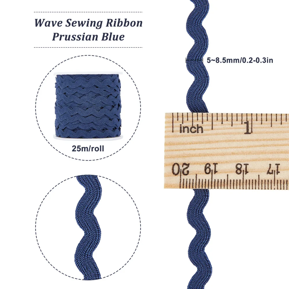 Nastro Onda Cucito Frange 5mm - 25m Rotolo Rosso Per Craft E Sarto - Foto 11