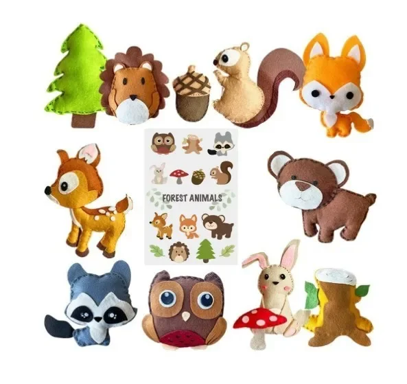 DIY Kids Sewing Kit for Kids Complete Beginner Sewing Kit with Felt Plushie Fun & Educational Woodland Animals Sew Craft Set