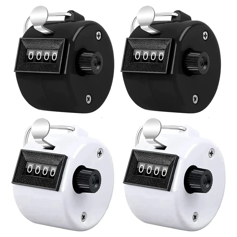 Pack Of 4 Counter Clicker 4-Digit Number Count,Handheld Mechanical Counters Clickers Pitch Counter