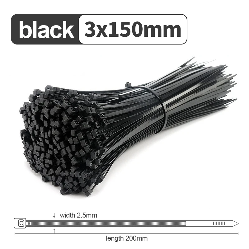 3x150mm (black)