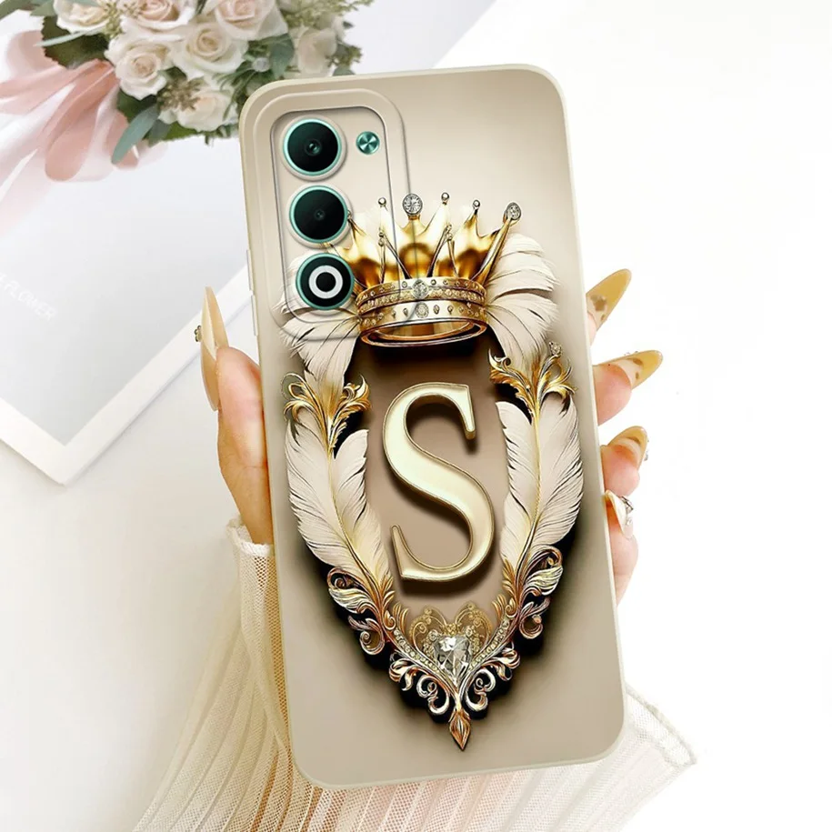 Soft Liquid Silicone Retro Letters Phone Case - Back Cover