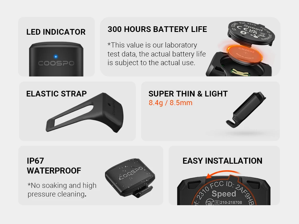 COOSPO BK9 Fahrradgeschwindigkeits- und Trittfrequenzsensor Bluetooth5.0 ANT Fahrradverfolgung IP67 für Rouvy/Zwift/Peloton/Wahoo/GPS-Fahrradcomputer – Detail 8