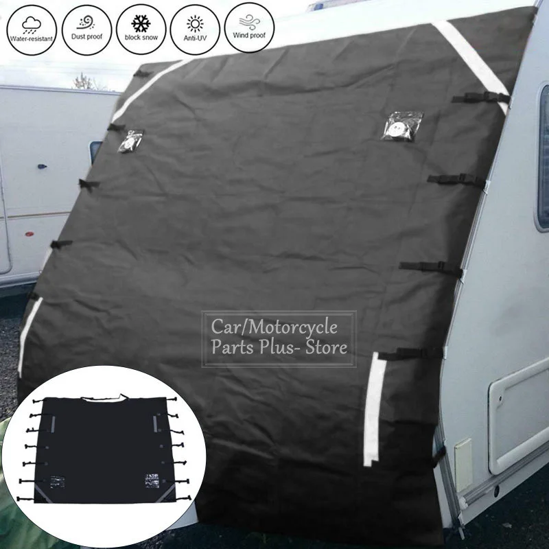 Caravan Front Towing Cover Protector Covers 220cm X175cm With 2led