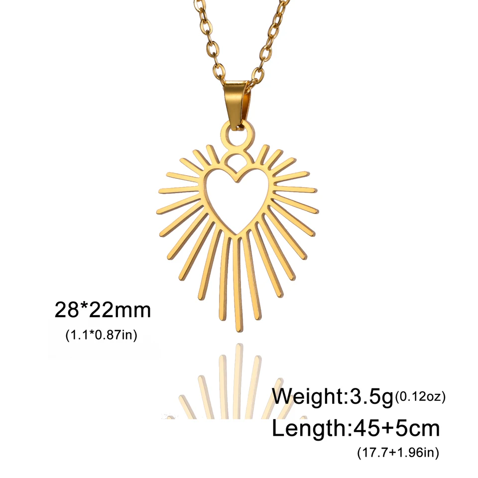 女性のための幾何学的なペンダントネックレス,ステンレス鋼,ゴールド