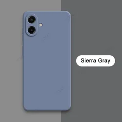 Luxury Candy Cellphone Case - Camera Protective Soft Fashion Square Liquid Silicone Armor Cover for Galaxy A07 4G (Sierra Gray)