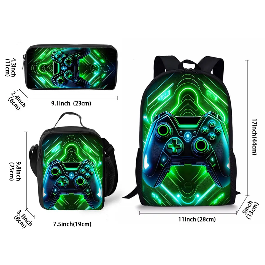 Game Console Pattern Backpack Set Image 6