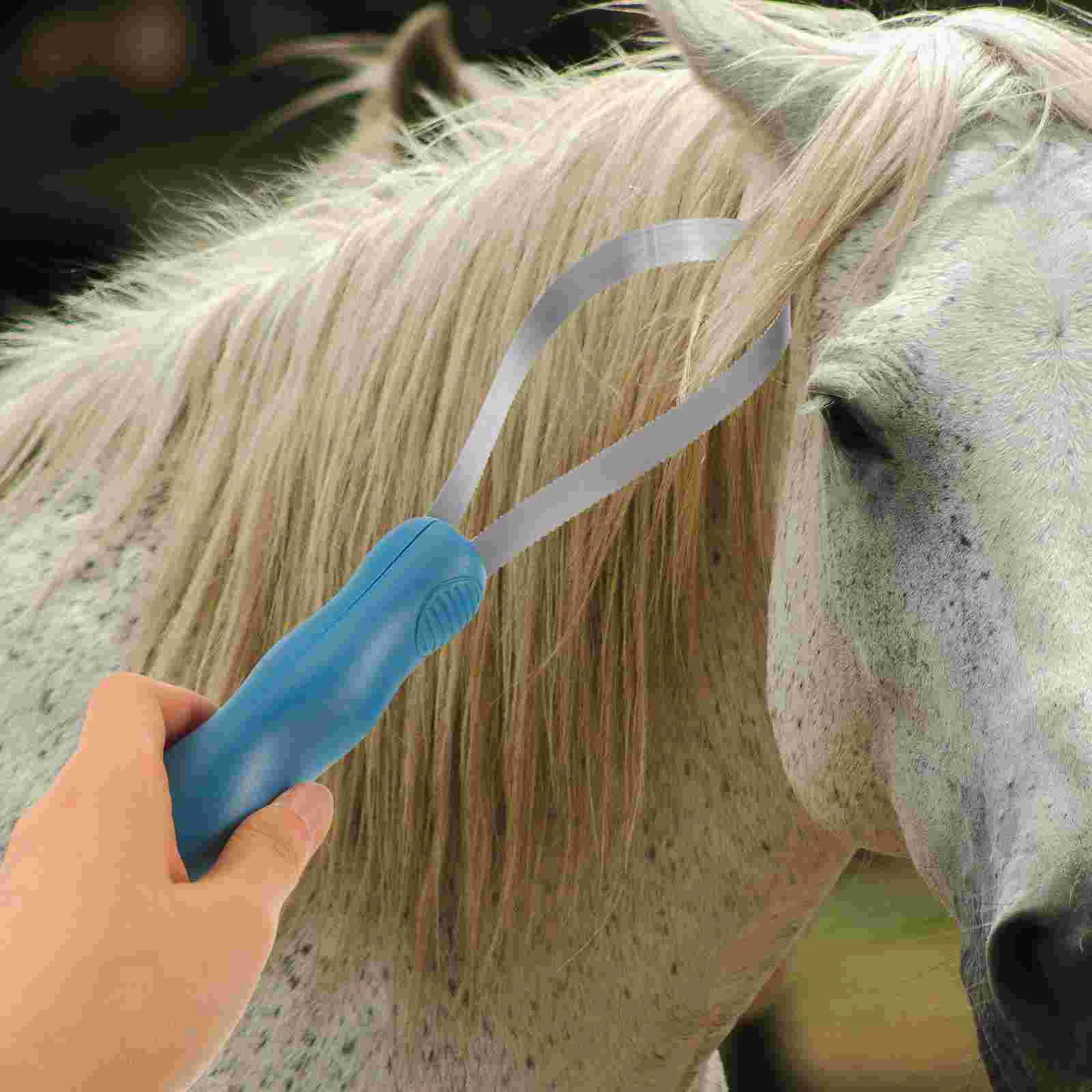 

Horse Brush Cleaning Comb Cattle Hair Grooming Kit Remover Cow Removing Shedding Blade Livestock