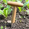 Gardening Bulb Planter Seedling Transplanter Vegetable Flower Plant Transplanters， Garden Depth Digging Tool with Wooden Handle 5