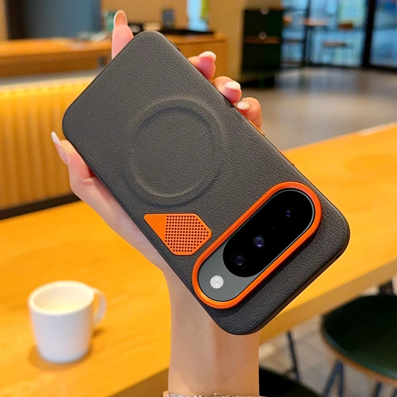 Premium Magnetic Wireless Charging Protective Case - Hard PU Back Cover