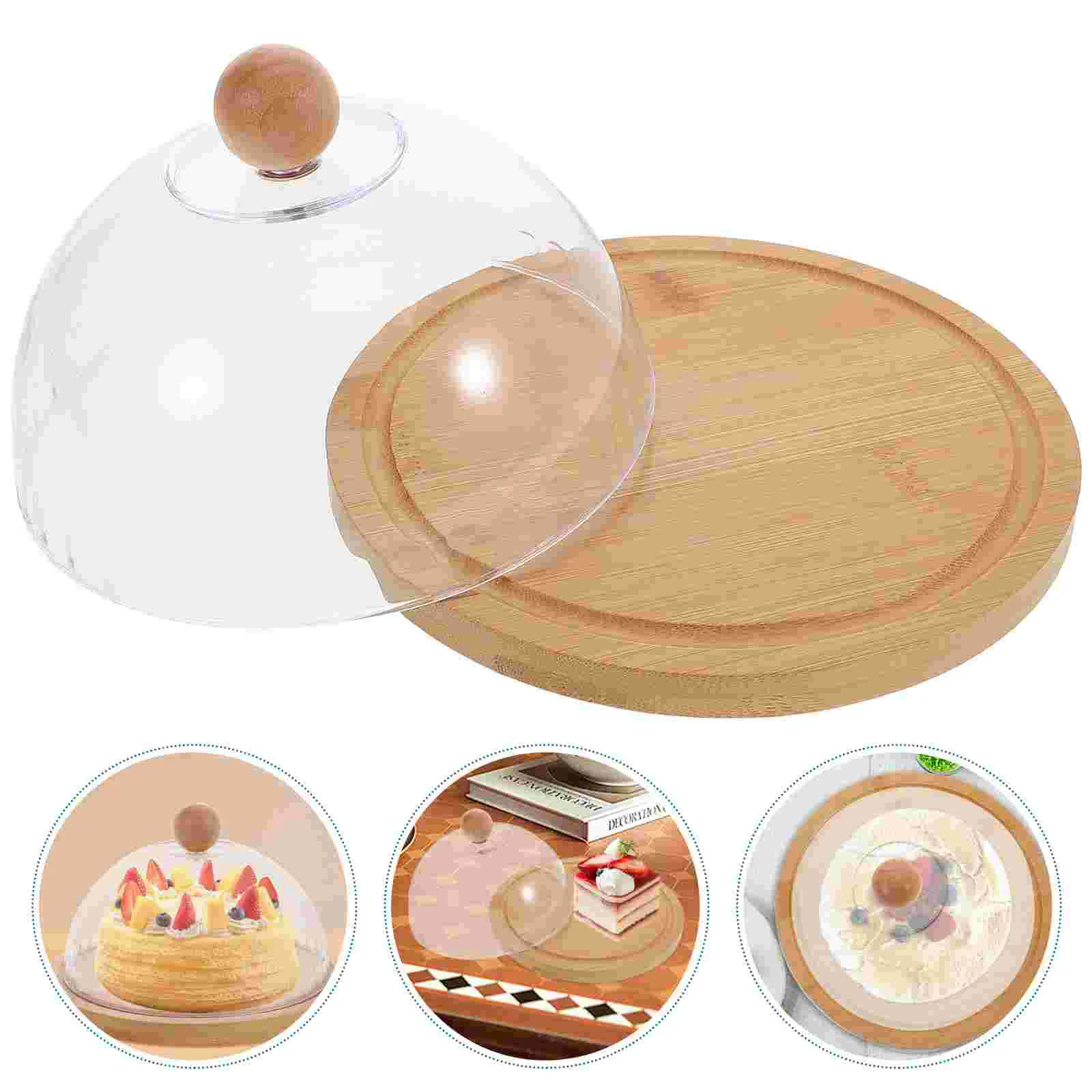 Round Transparent Butter Box With Lid Cake Stand Glass Dome Cover Serving Tray Kitchen Cream Cheese Dish Butter Plates Dining