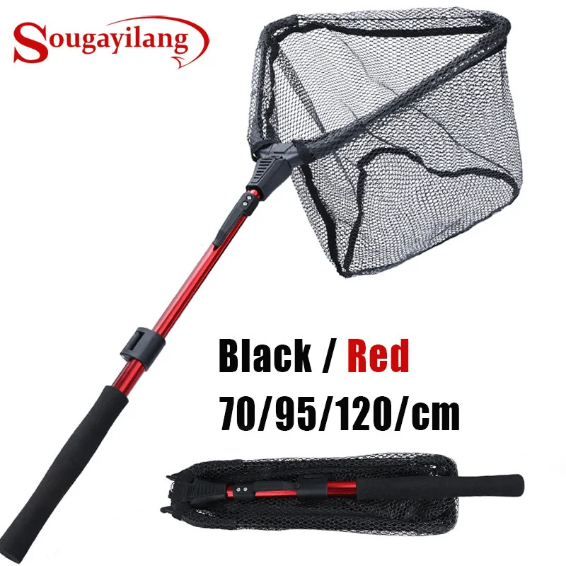 Sougayilang Fishing Net 70/95/120cm Retractable Aluminum Alloy Fishing Net  Telescoping Foldable Landing Net for Fly Fishing