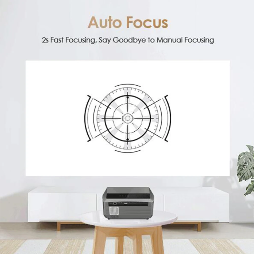 4K Projector with Wifi and Bluetooth for Movie Auto Focus Correction Smart 1080P Full HD Home Theater Projector for Outdoor Portable projector