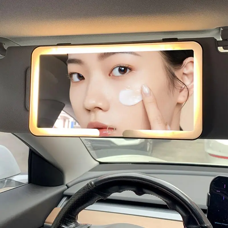 자동차 바이저 LED 거울, 백미러, 차양 화장품 거울, 화장대 거울, 3 가지 조명 모드