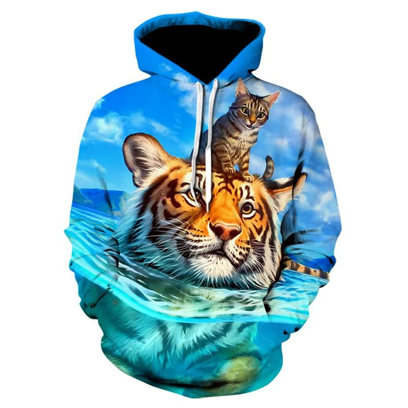 

Funny Cat Hoodies Men 3D Printed Cute Cats Graphic Hoodie Sweatshirt Kids Holiday Gifts Hooded Pullovers Women y2k Tops Clothing