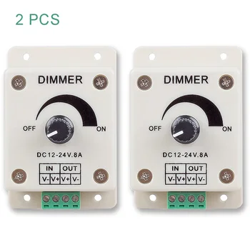 LED 조광기 스위치 DC 12V 24V 8A 밝기 조절 램프 전구 스트립 드라이버 단색 조명 전원 공급 장치 컨트롤러, 2 개입