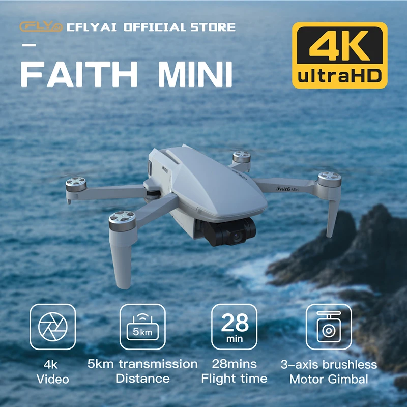 CFLY Faith Mini Drone 4K Professional HD Camera 5G GPS Wifi 3-Axis Gimbal 249g Brushless 3KM Distance Foldable RC Quadcopter Toy 3